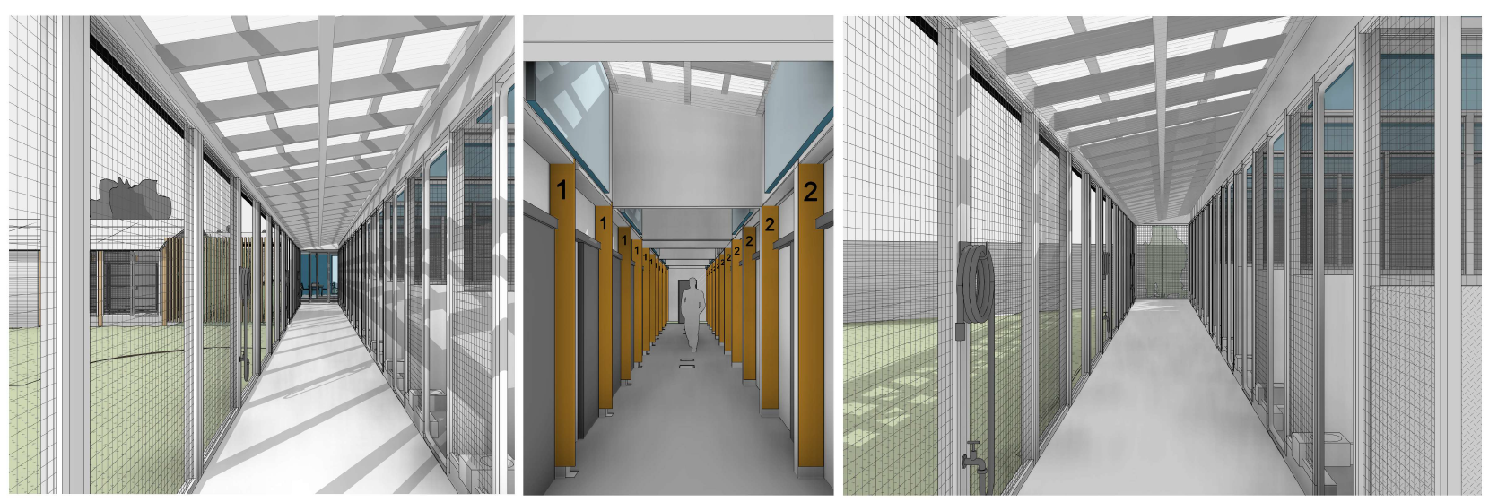 Artist illustration inside new animal shelter